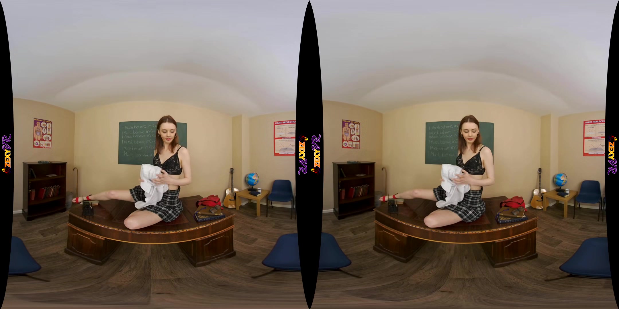 I Must Behave - Hot Redhead Schoolgirl Solo Striptease