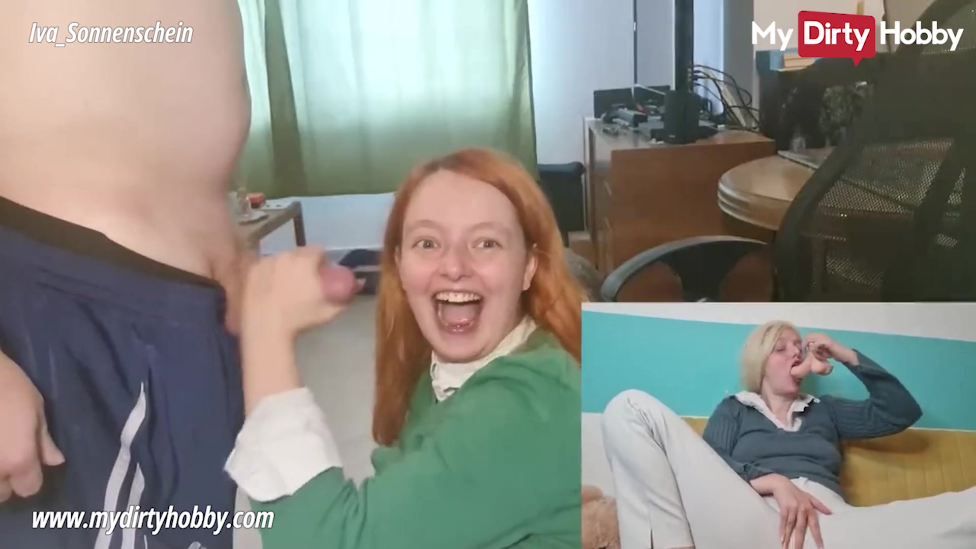 My Dirty Hobby - Gorgeous redhead Iva Sonnenschein deepthroats a fat cock until he cums