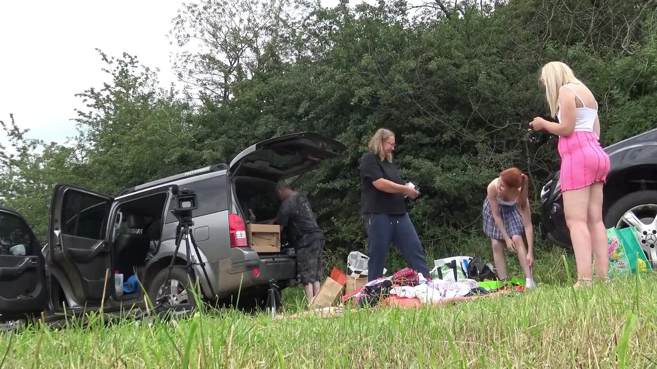 No Panties Girls Outdoors Fun On Try On Haul Day With Lingerie And Short Summer Dress And Miniskirts