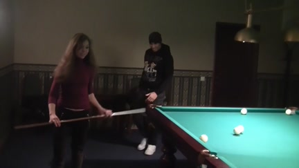 Woman with tiny whoppers fuck at pool