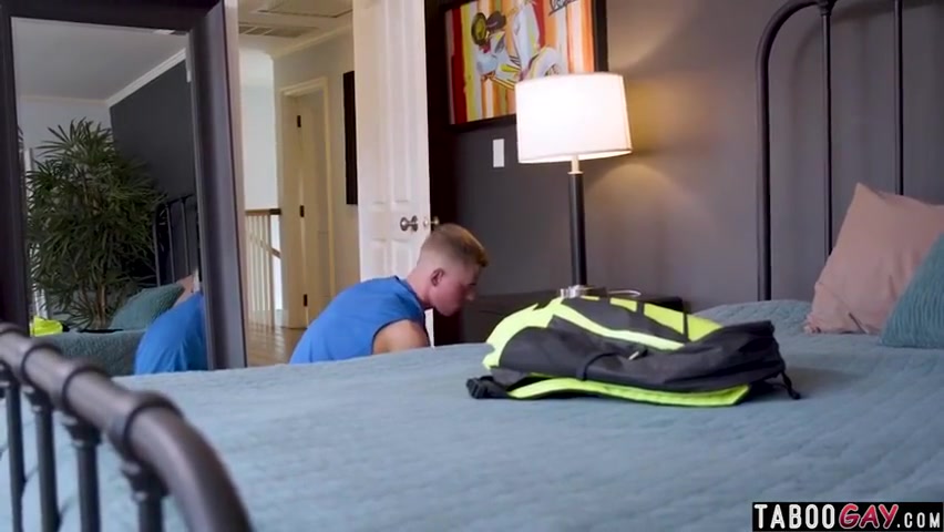 Pervy Twink Caught Sniffing Stepbros Jock Anal Fucked