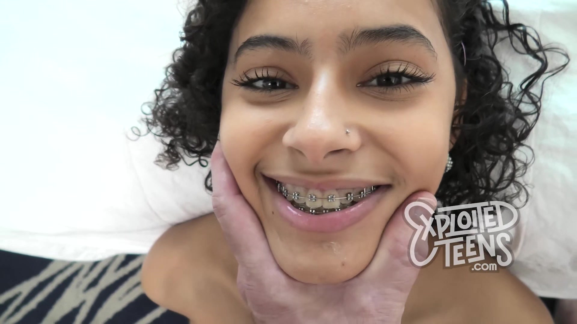 4’ 11” Puerto Rican with PERFECT TITS and braces sucks cock