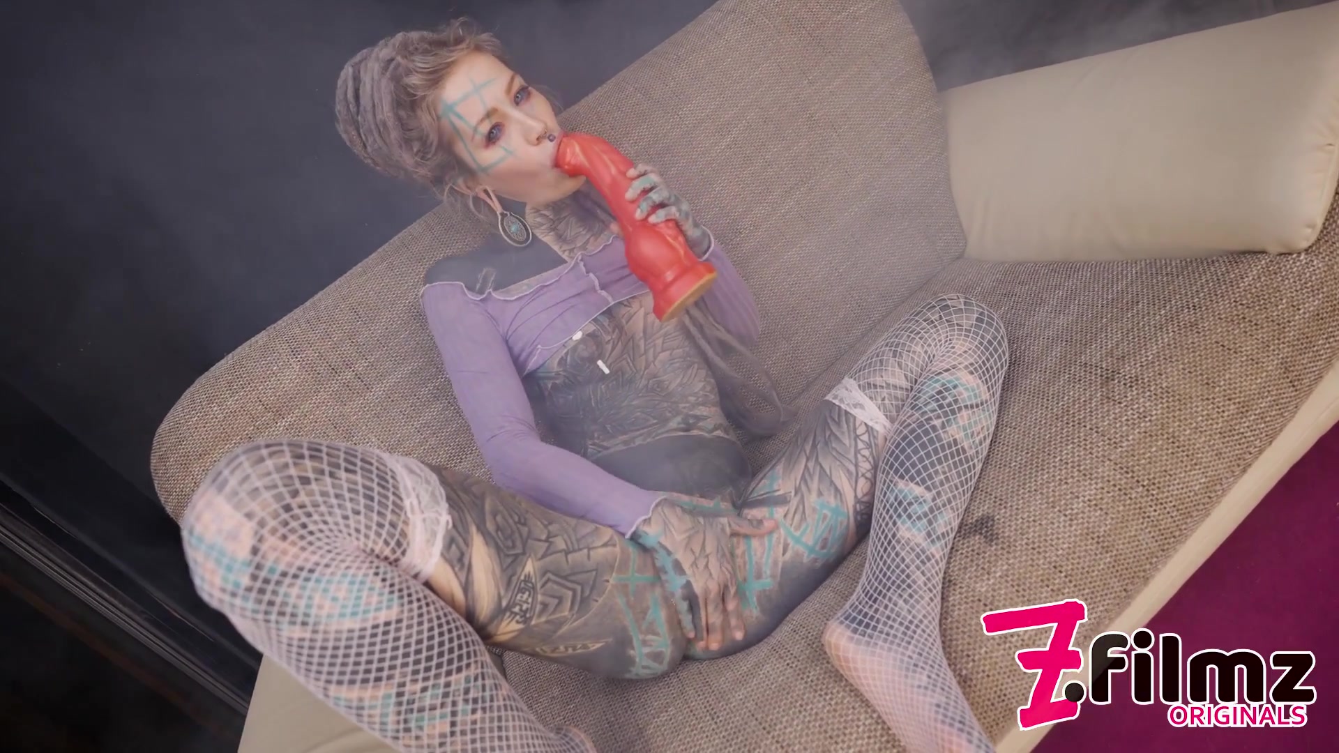 Tattoo Girl Get Ass Fucked With Machine - Dp, Gape, Anal, Prolapse, Real Orgasm