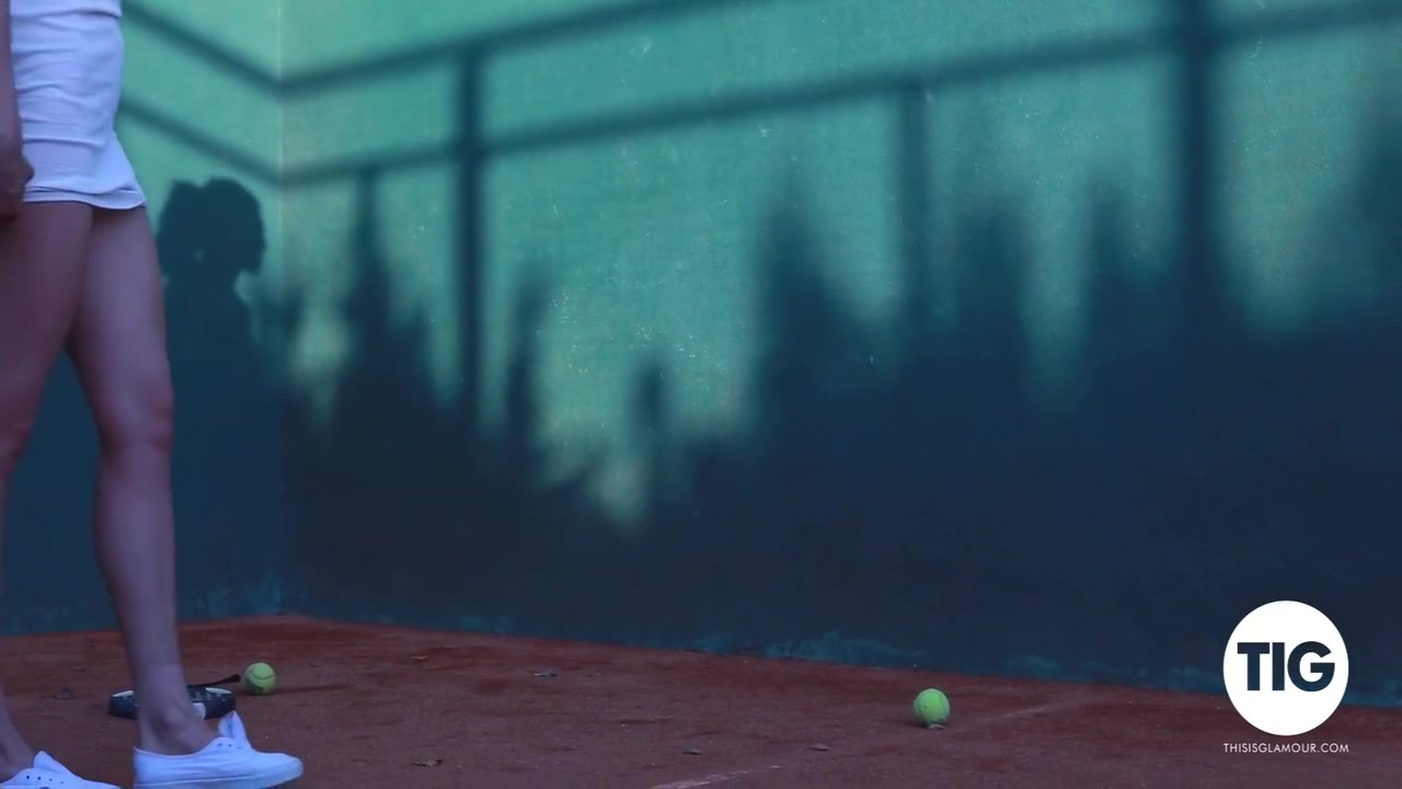 Kristiy Leonie In Tennis Court