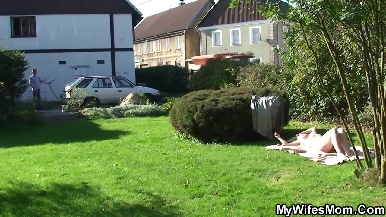 Busty Blonde Girlfriends Step mom Riding His Dick Outside