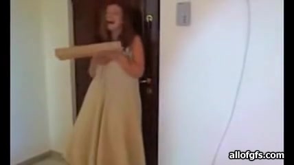2 teenager 18+ babes flashing the shy pizza dude