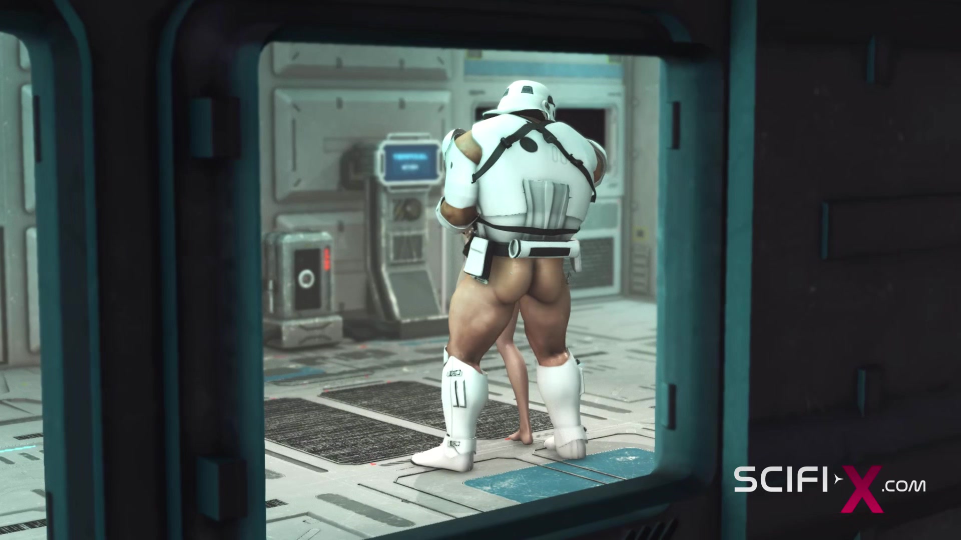A sexy young hottie gets fucked by stormtrooper in the spaceships
