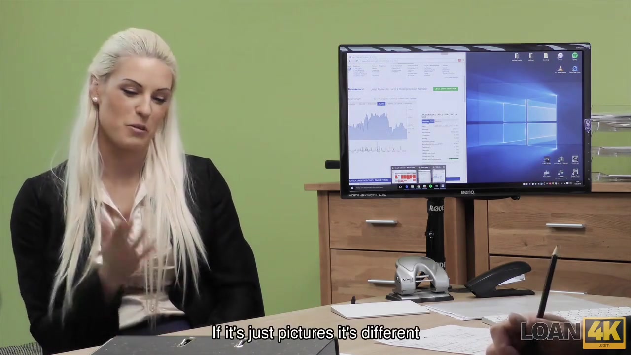LOAN4K. Blonde beauty pays with sex for the future of her business