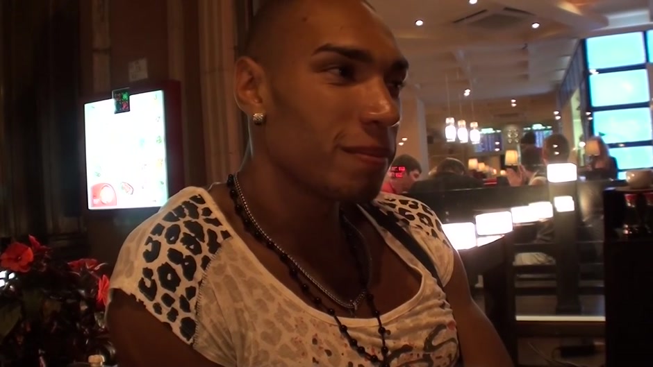 Bella Margo in after stripping a guy got his amateur dick sucked