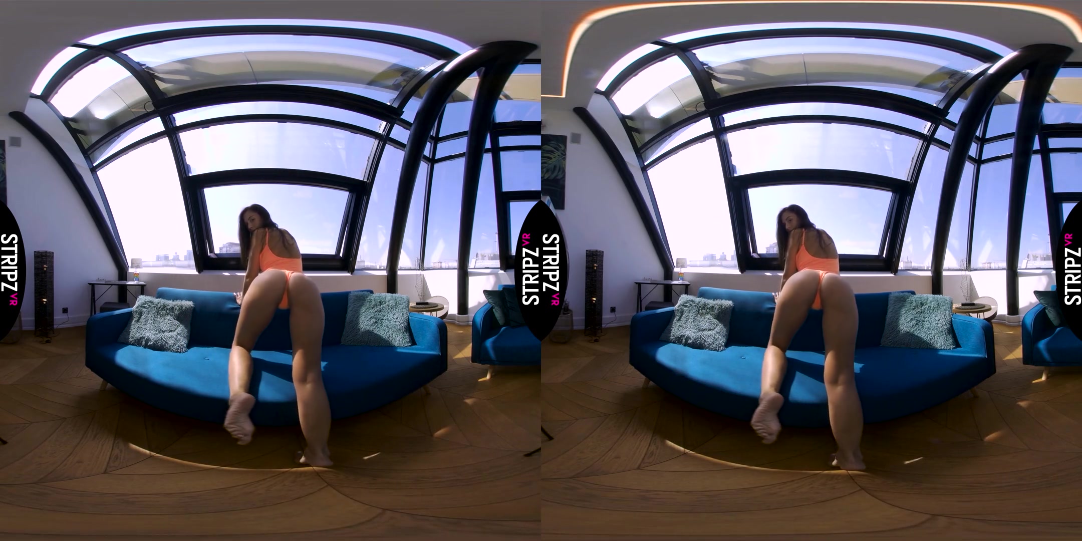 One Piece Vixen - Hot Brunette Solo Striptease in a Swimsuit