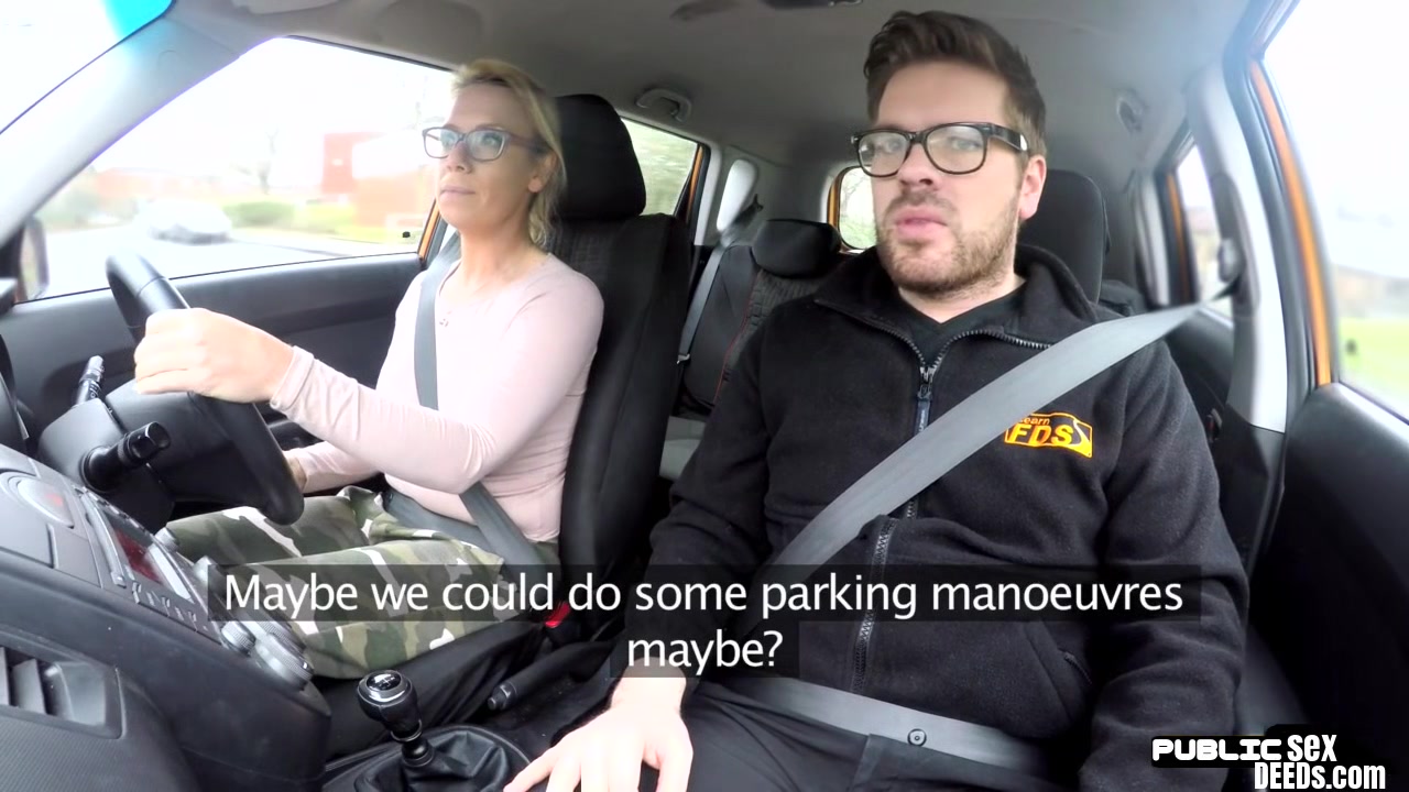 English milf publicly blows driving instructor