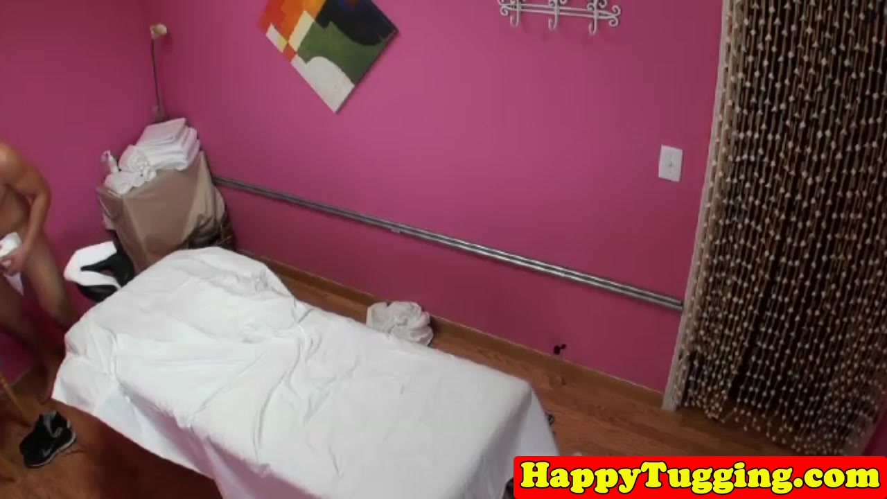 Asian masseuse wanking massage client