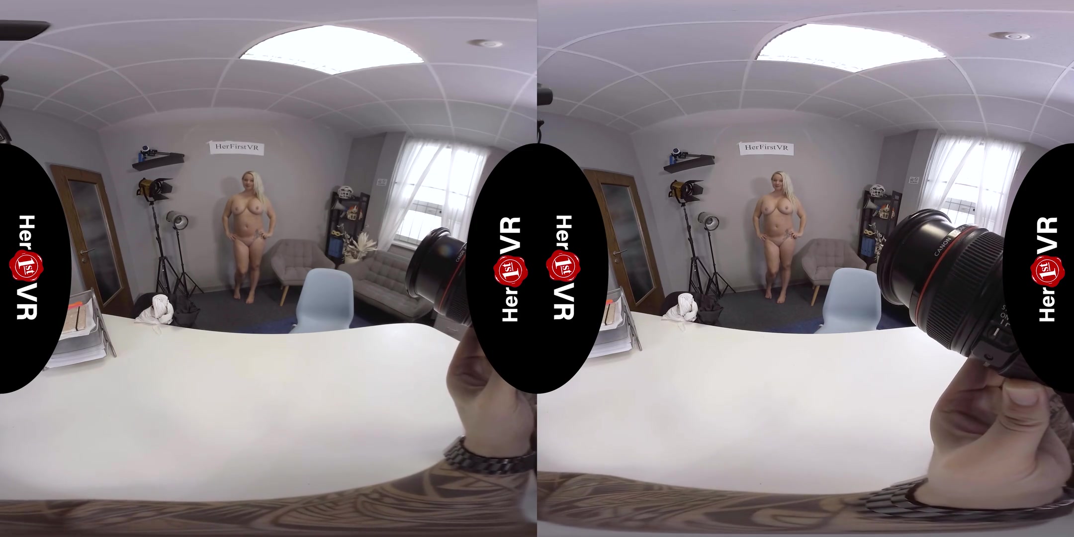 Monika - VR Casting; Big Tit Blonde Chubby Amateur