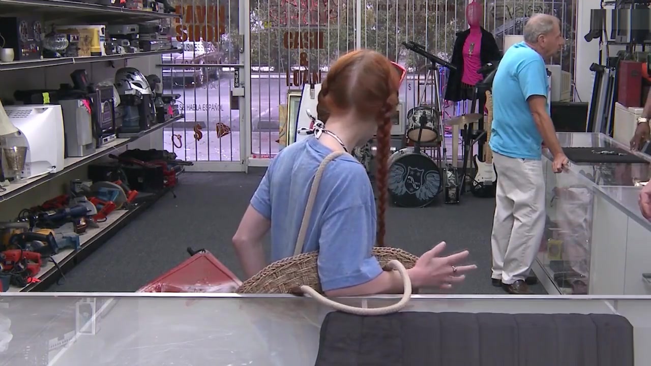 Pawning teen 18+ redhead riding brokers fat cock
