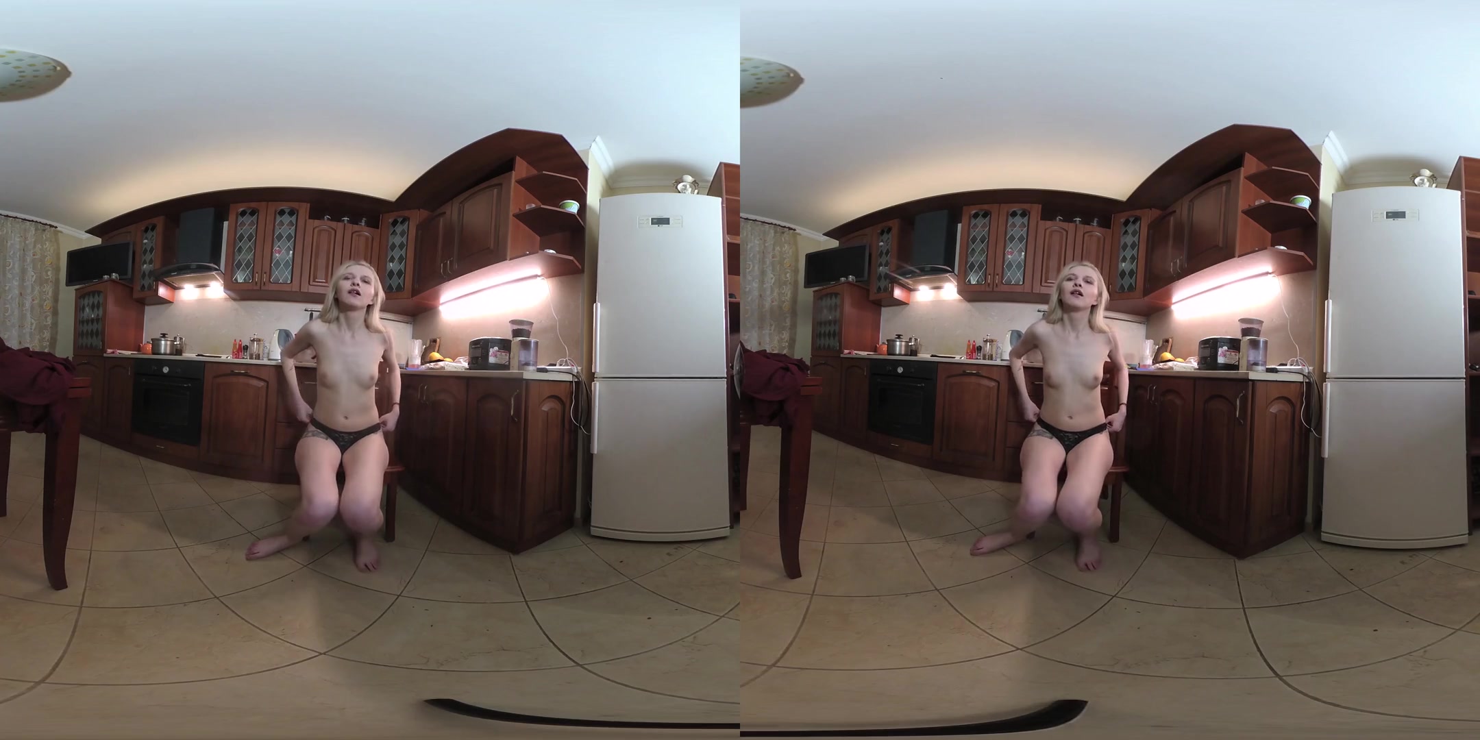 Luisa Gives You A Sexy Strip And Solo - Blonde Amateur in the Kitchen Solo