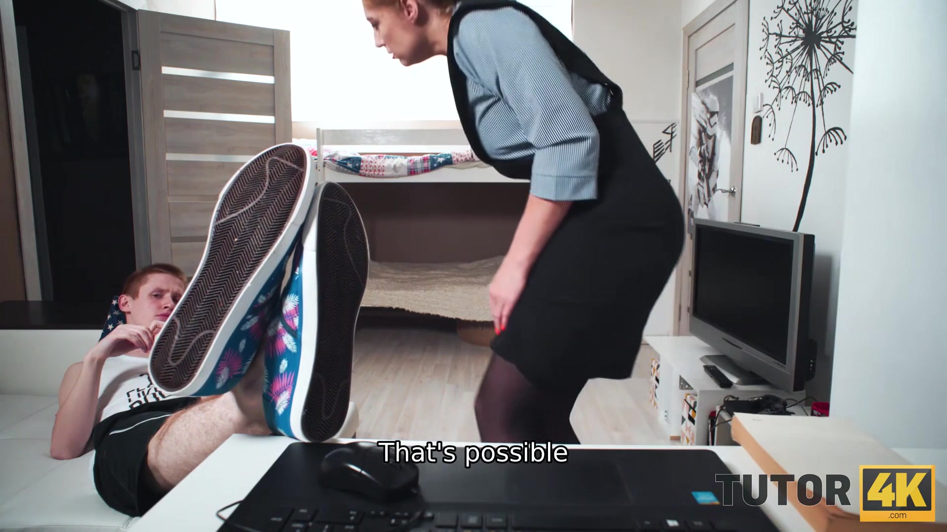 TUTOR4K. Educator is penetrated by blatant guy who invited MILF for fucking