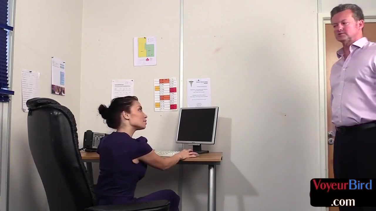 Office Showing Off Tits And Ass In Erotic Lingerie