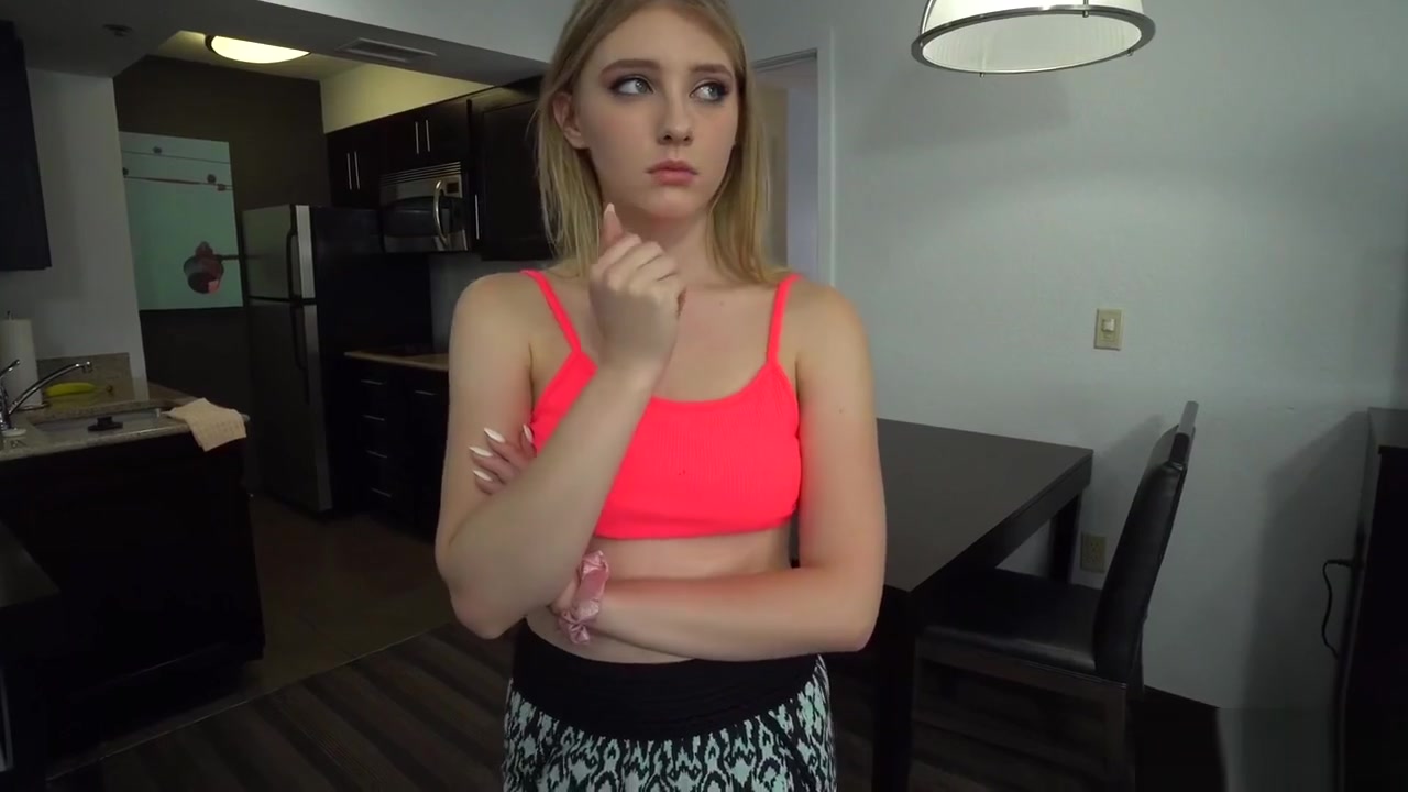 Blonde teen 18+ stepsister rides stepbros cock for cardio