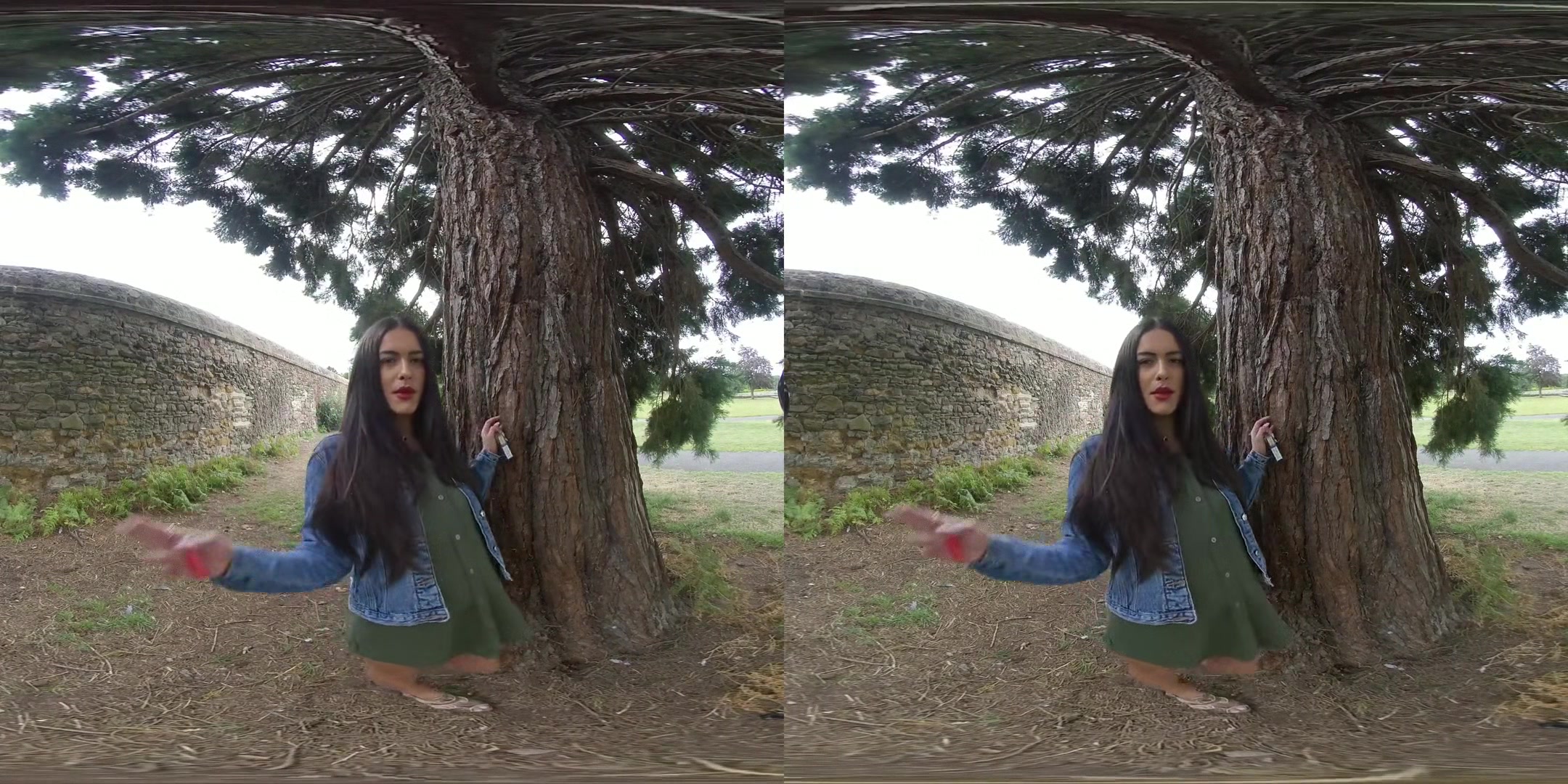 Kim Model - Mighty Oak; Smoke Break with Beautiful Brunette
