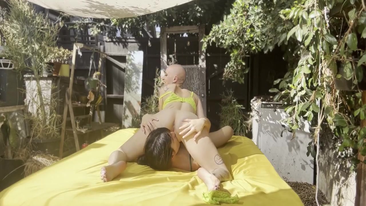 Mia Macana - Big Dick Tgirl Fucks Lesbian Outdoors And Cums On Her Shaved Head
