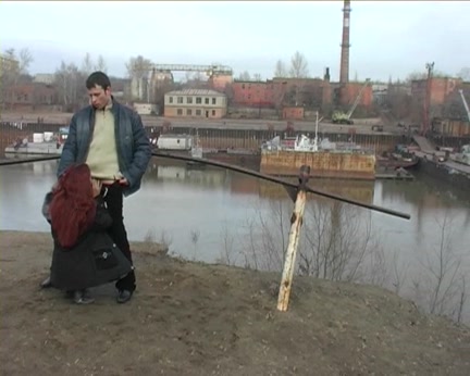 Redhead student 18+ sucks on the banks of the river for all to watch