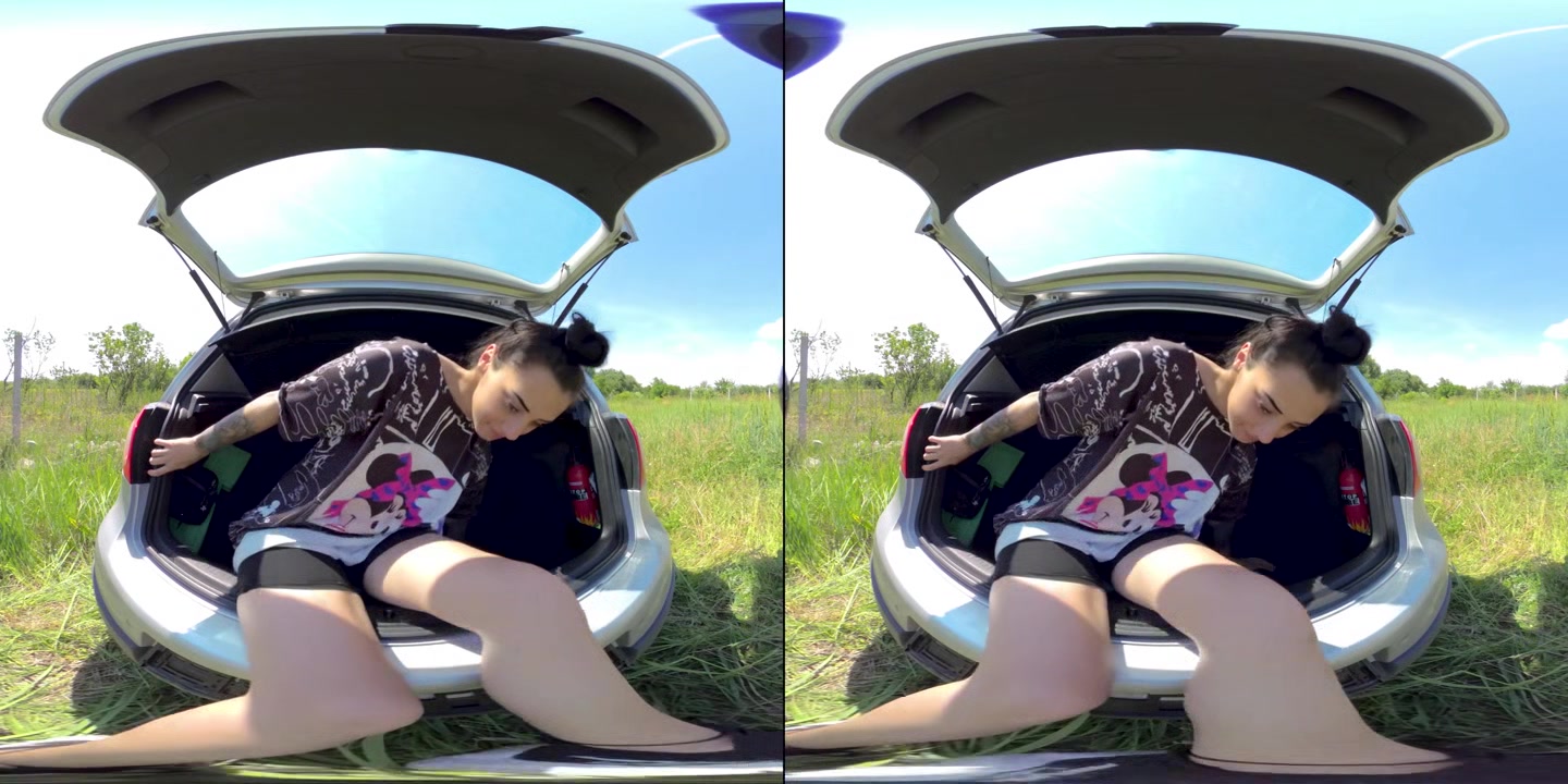 Pulled Over Next To A Grassy Field So I Can Finger My Pussy Outdoors - VRStars