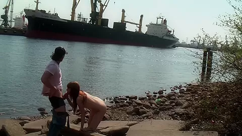 Kveta in lustful out door sex video filmed on a beach