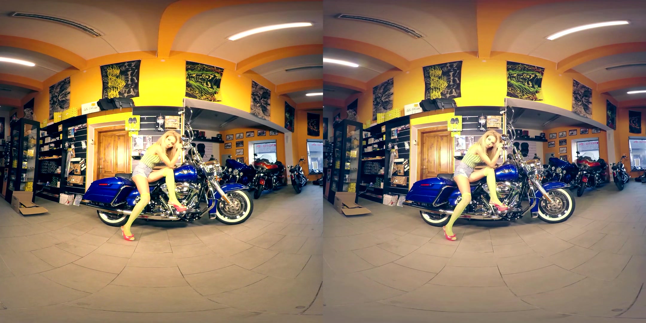 208 - Kate - Blonde Nude Posing With Motorcycle
