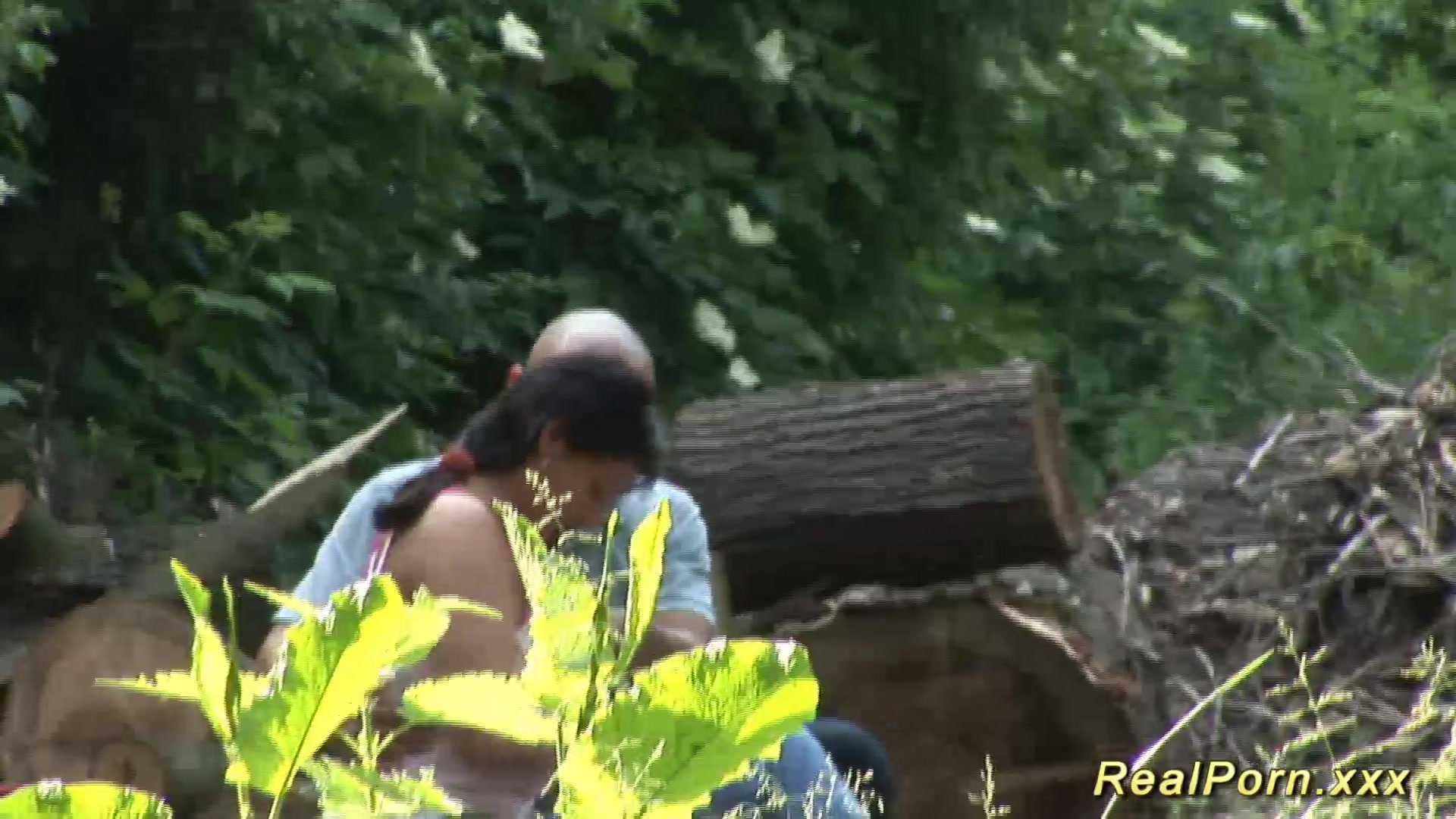 chubby babe gets wild fucked in the forest