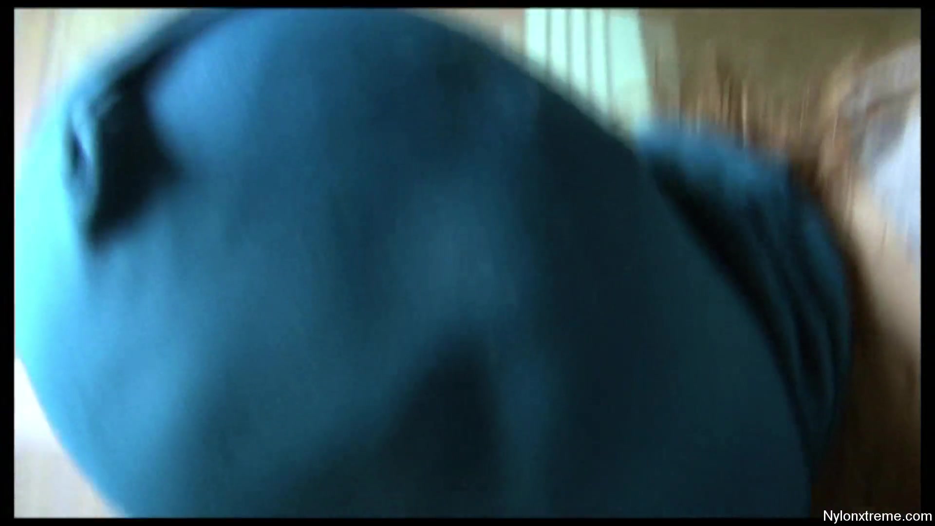 4 Blue Encasement Nylon Mask Blow 1 - Sex Movies Featuring Sexy Tights