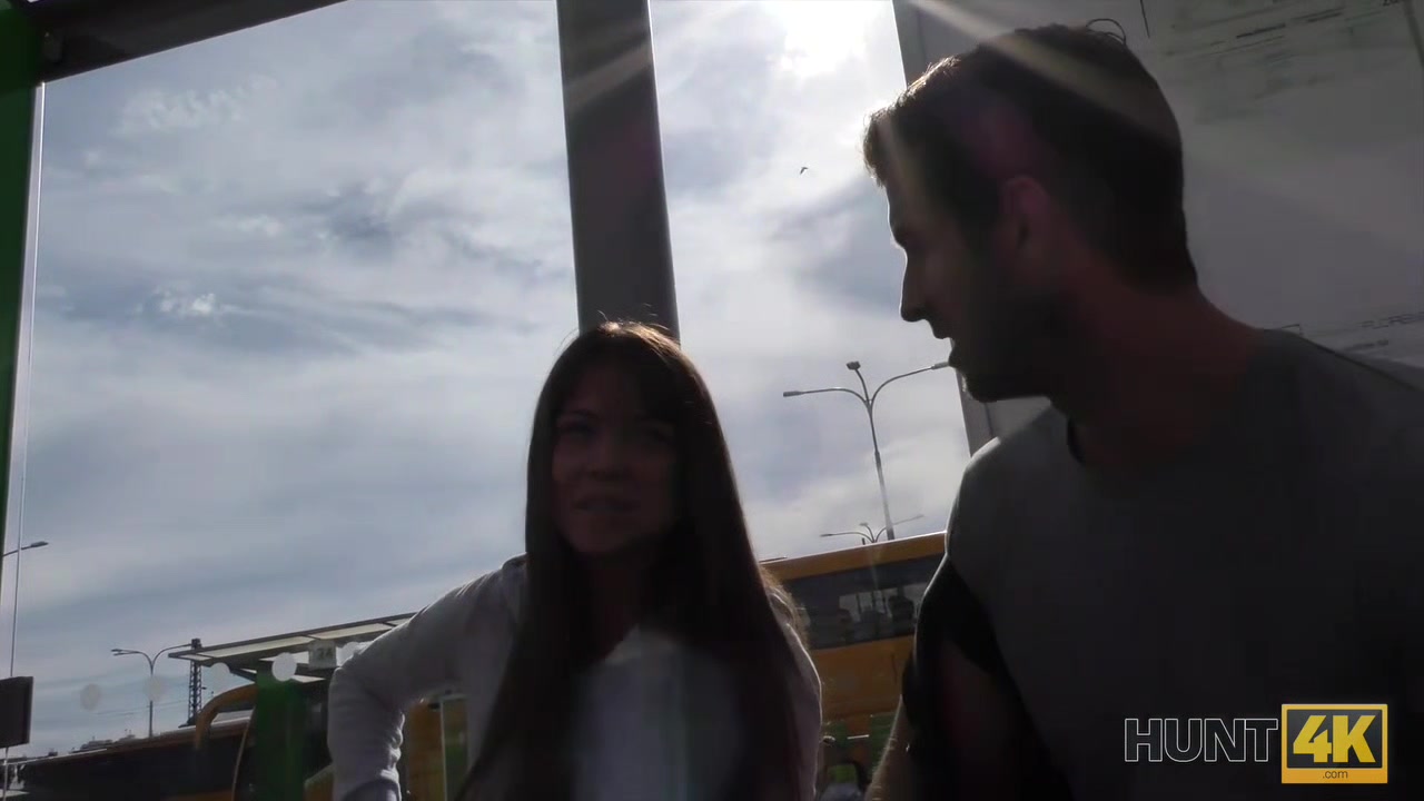 HUNT4K. Couple is in need of cash for motel so why girl gets naked