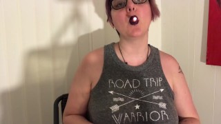 Suicide Girl Smokes and Plays With Big Tits