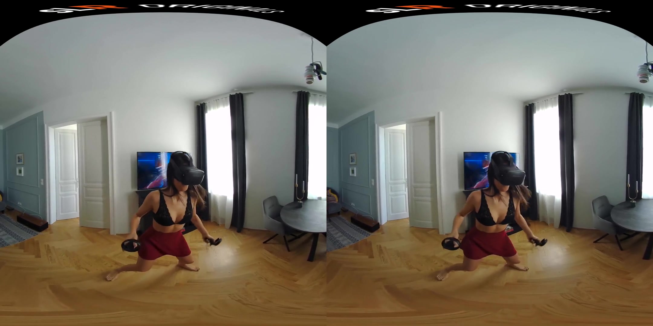 Carolina Abril Enjoying Beatsaber in VR - SexLikeReal
