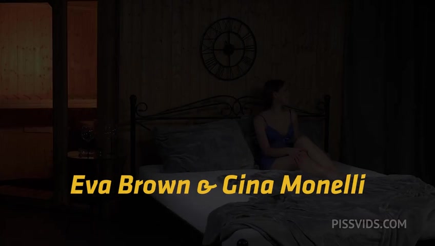 Brunette Besties with Eva Brown,Gina Monelli by VIPissy - PissVids