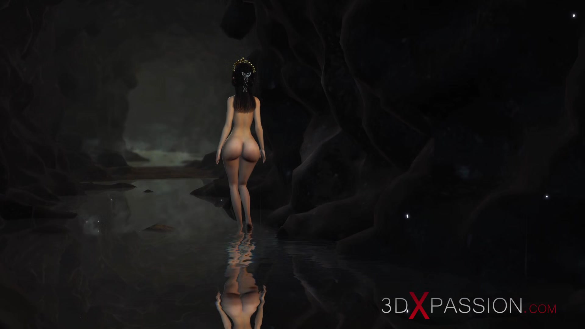 Sex in the mystical cave! Green monster Boggles fucks hard a young queen