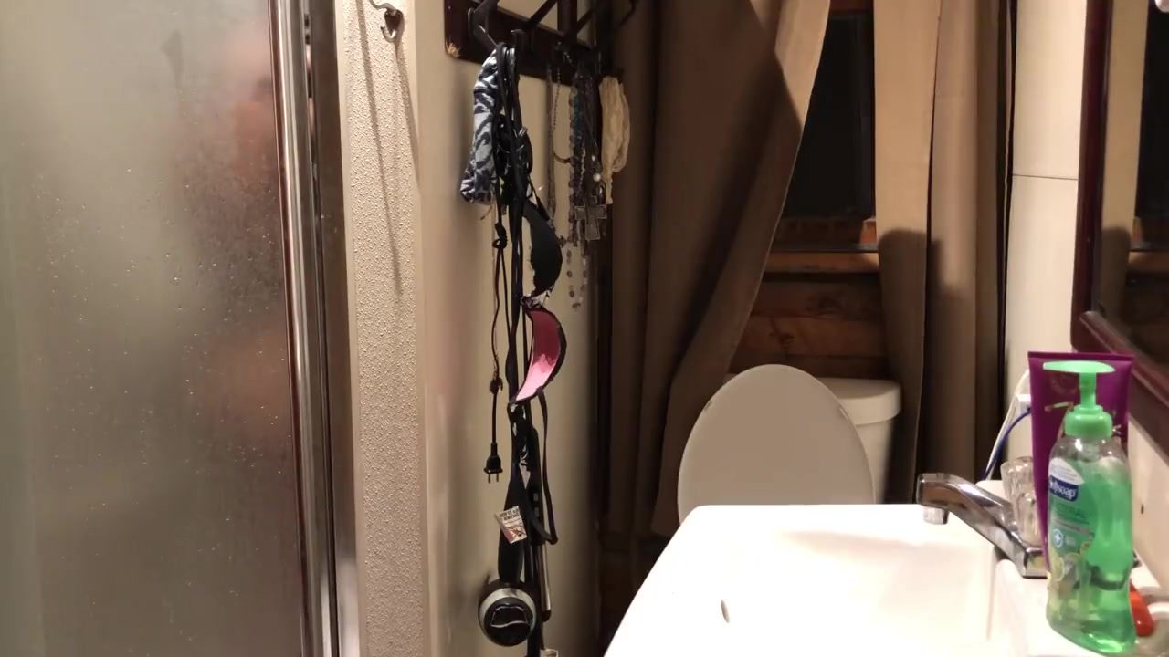 on stepsister Showering then getting ready for bed