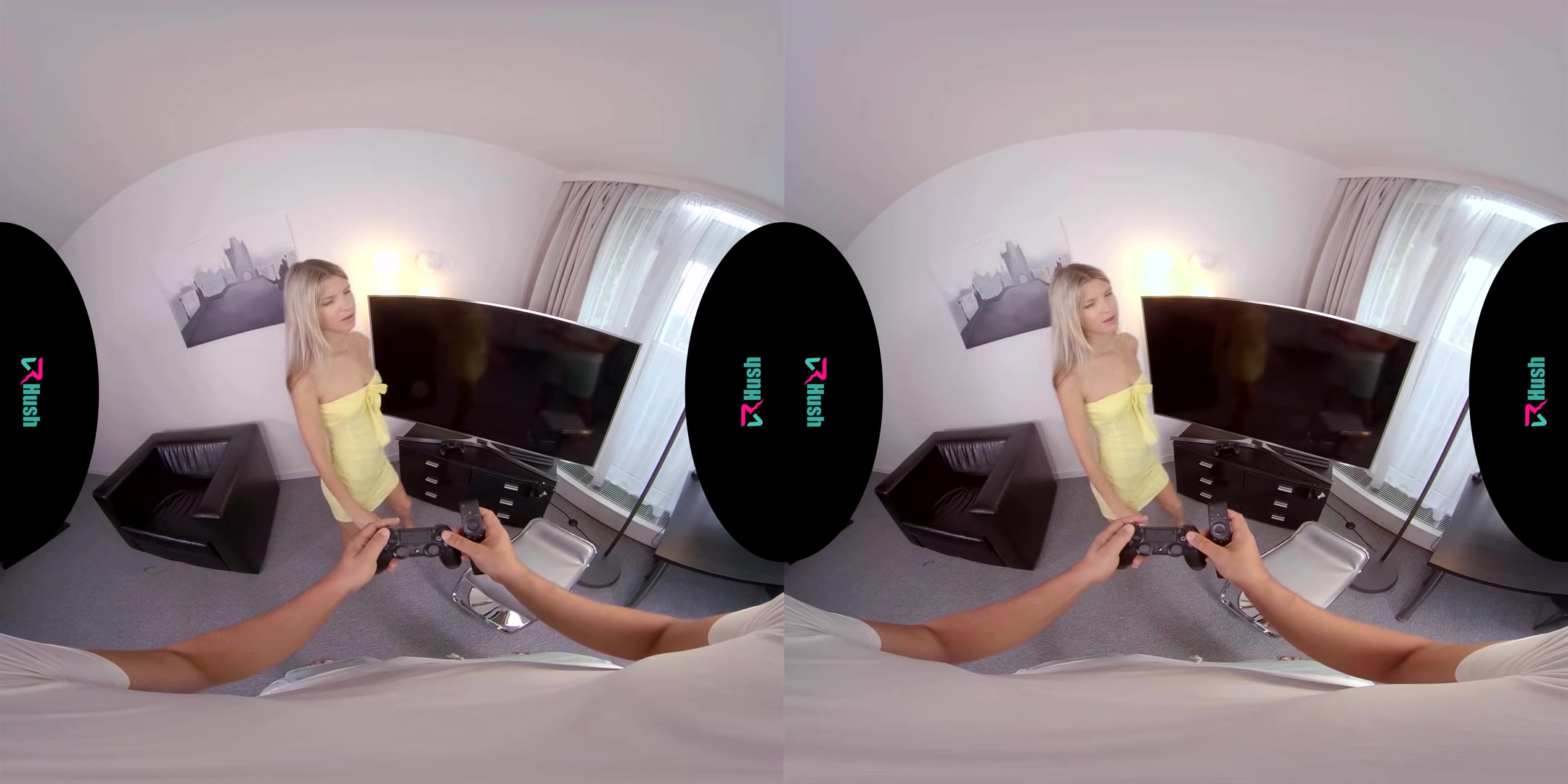 Stop Playing Games And Play With Me!; Girlfriend Video Games Distraction Attention Blonde Petite Blowjob Cowgirl Missionary Cumshot On Face