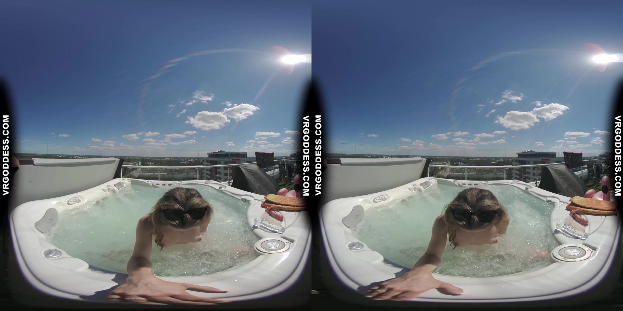 Rooftop Jacuzzi Private Moments With Model Josie Masturbating With Dildos In The Sun