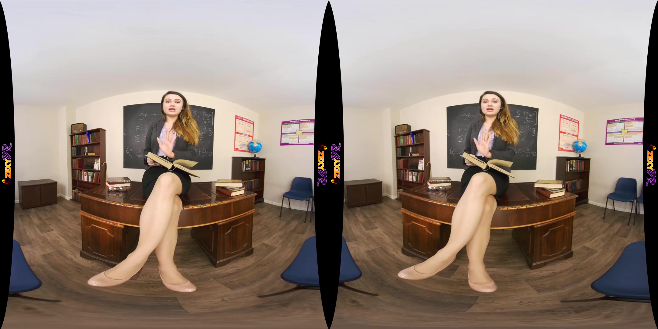 Classroom Nude; Big Tits Brunette Solo Striptease