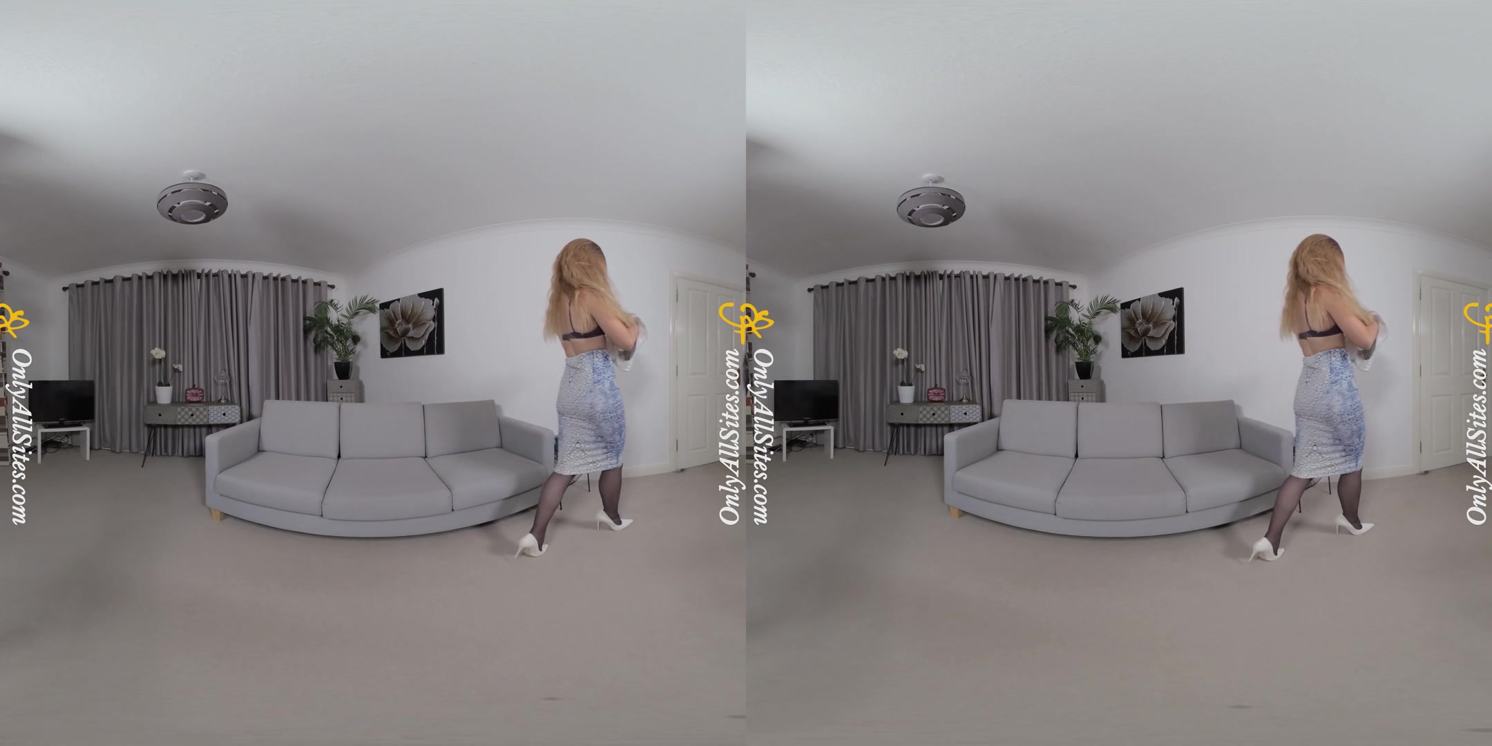 Blonde British Hottie Strips - OnlyTease