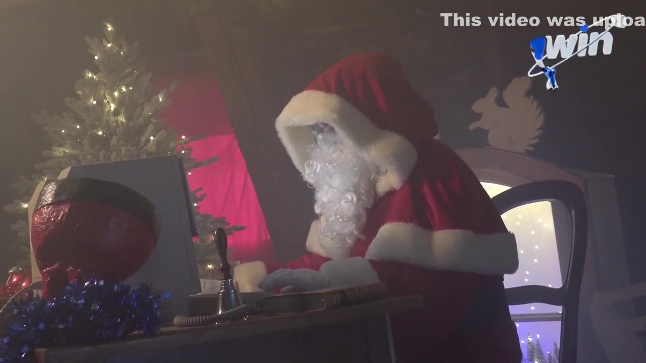 Curly Hair In Gift For The New Year Is Sex With Santa Claus And Magic Facial