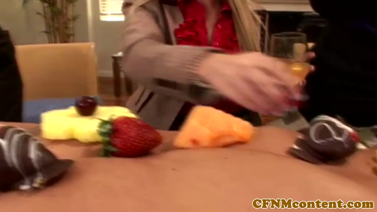 Classy femdoms cockriding in cfnm group