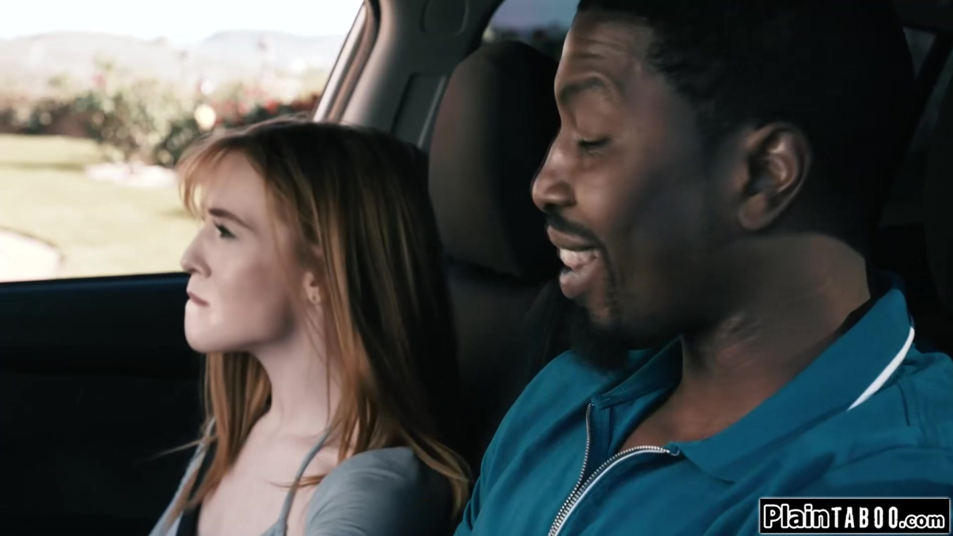 Black bf shared by small tits redhead gf and busty stepmom