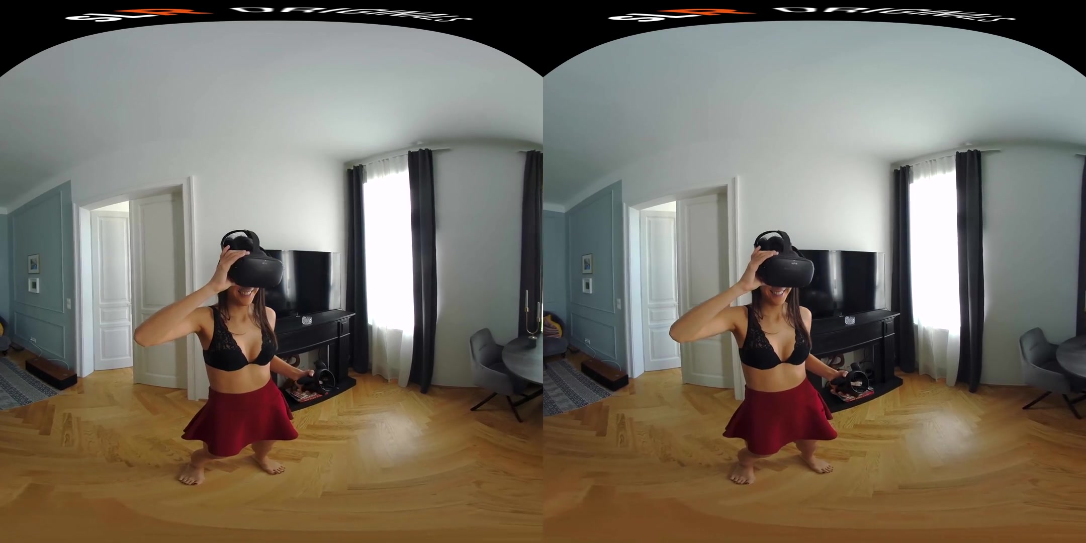 Carolina Abril Enjoying Beatsaber in VR - SexLikeReal