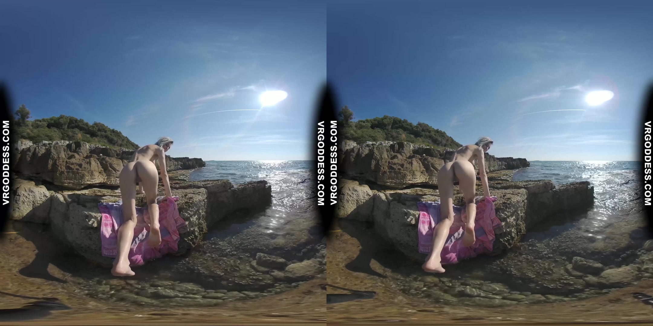 Sensual Sunbathing And Skinny Dipping On Vacation With Sexy Thin Blonde Poppy Jillin