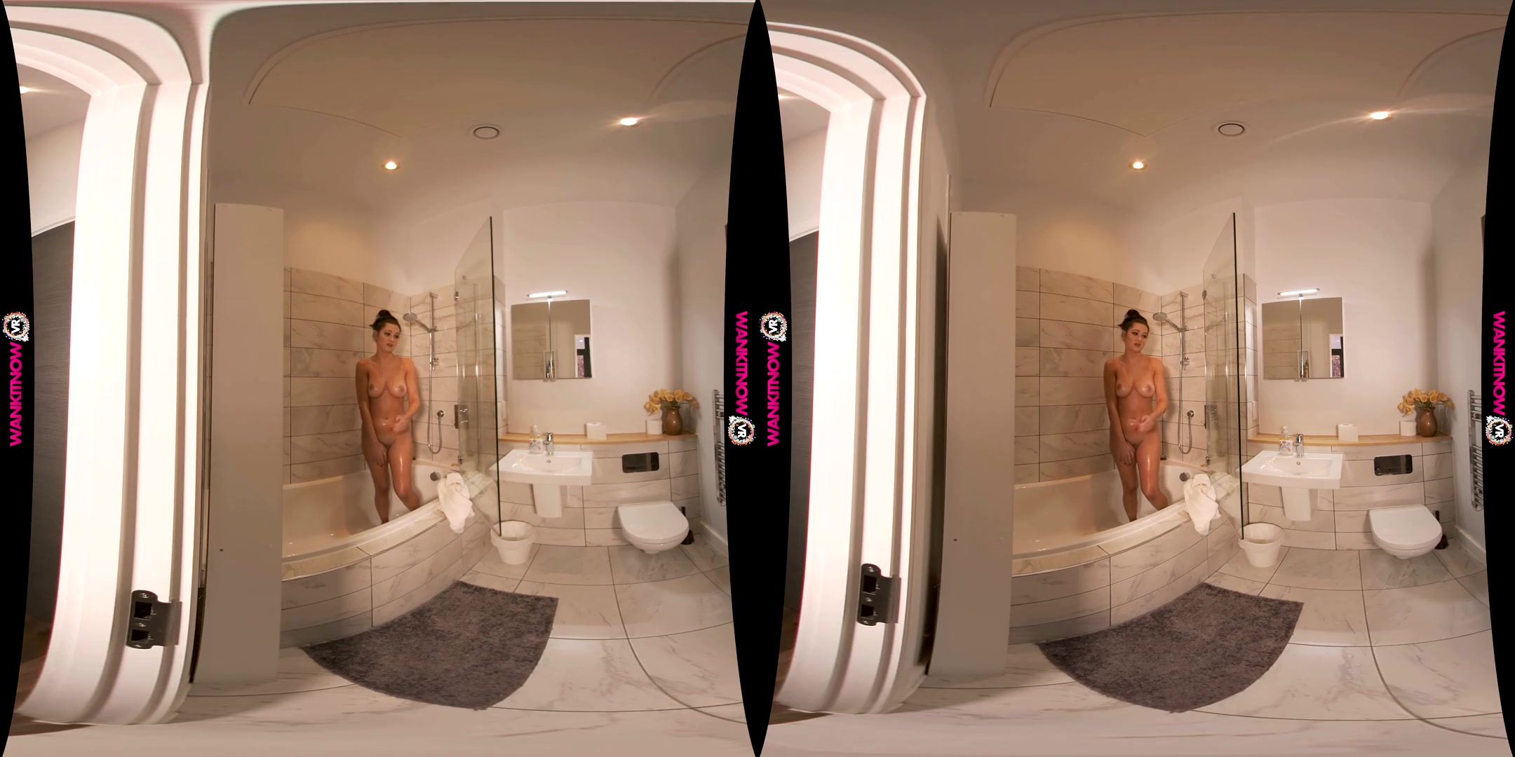 Soap Up And Wank For Me - Cute Brunette Solo - SexLikeReal