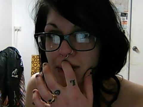 Sexy piercings on her nipples gives her some vulgarity