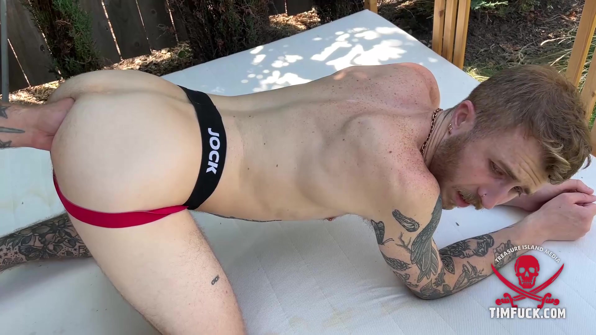 Stepdaddy Takes Him Out To The Backyard For A Sweaty Fuck