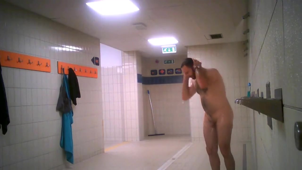 two men gym shower
