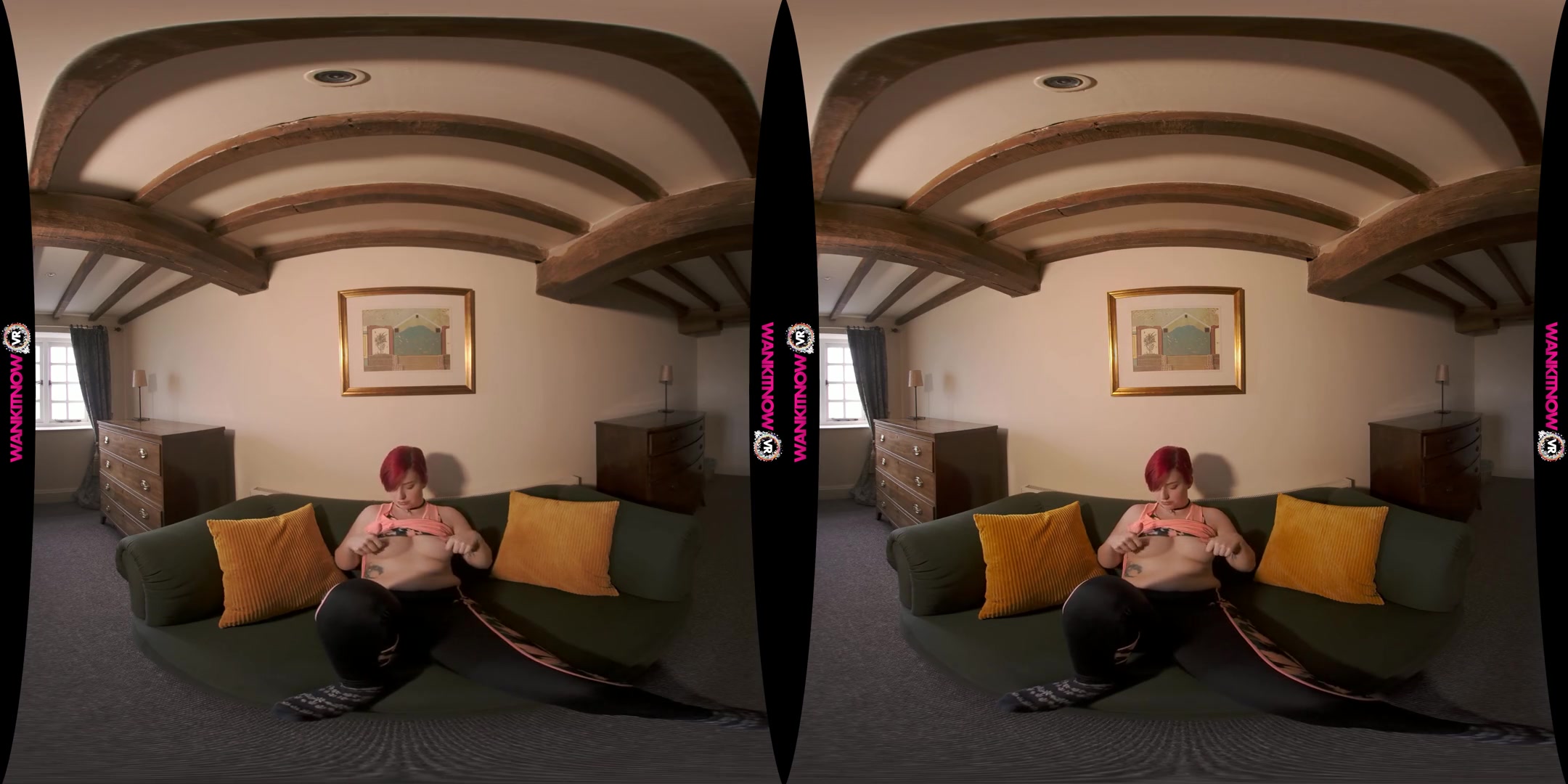 Thong Snatcher - Taboo Striptease with Short Haired Redhead